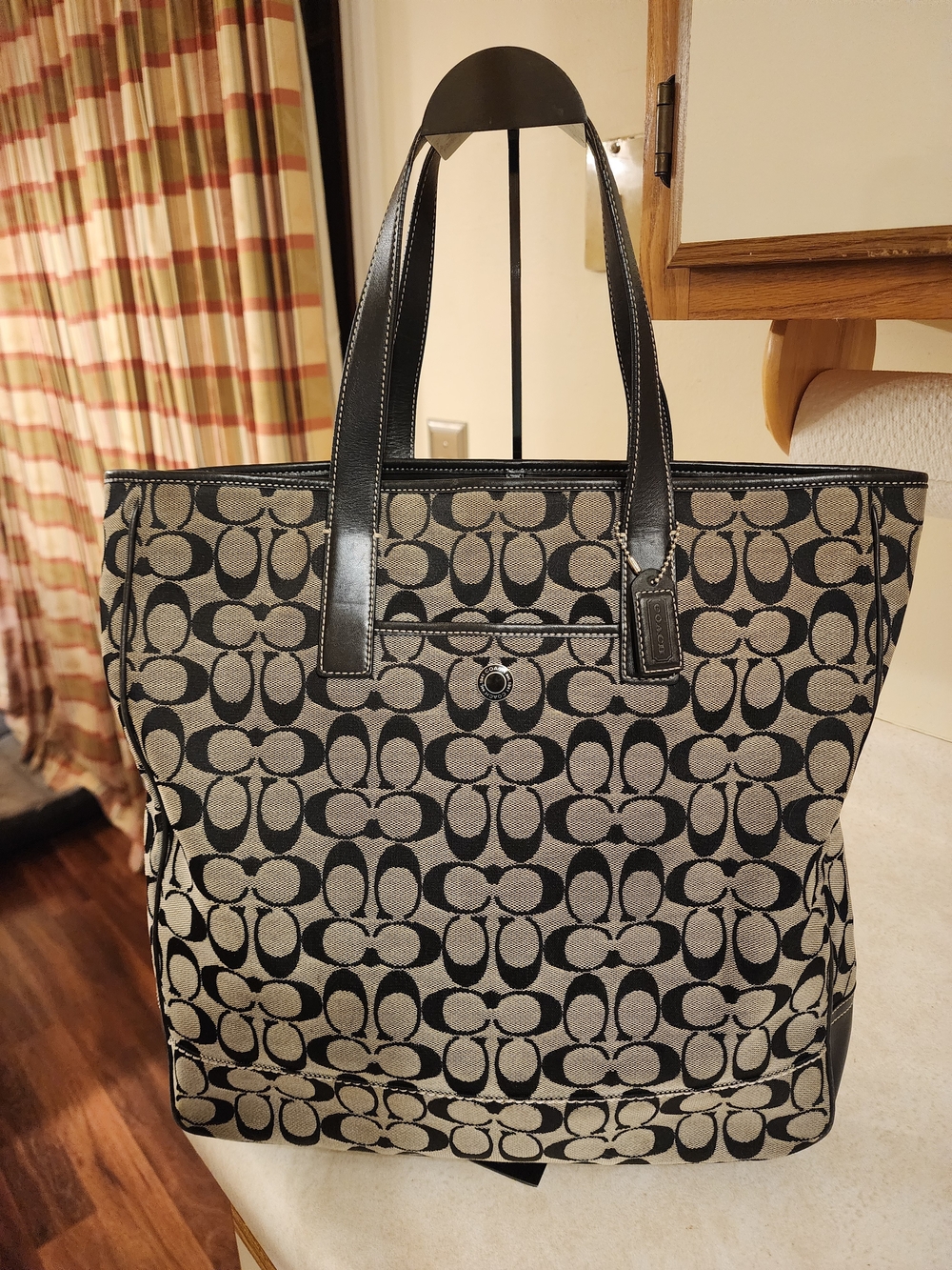 2004 Coach Vintage Y2K Black Hamptons Signature Business Multi Tote Bag